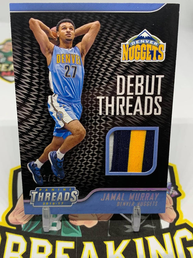 #S13 - 16-17 Jamal Murray Debut Threads 3 Colour Patch #1/25 Rookie Card